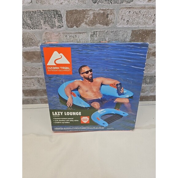 Ozark trail lazy lounge-water lounge seat With cup holders Puncture Ressistant - Picture 4 of 8